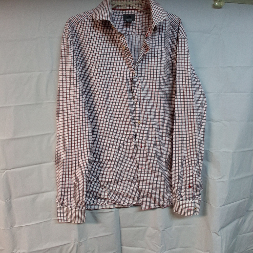 H&M Red and Blue Plaid Cotton Shirt
